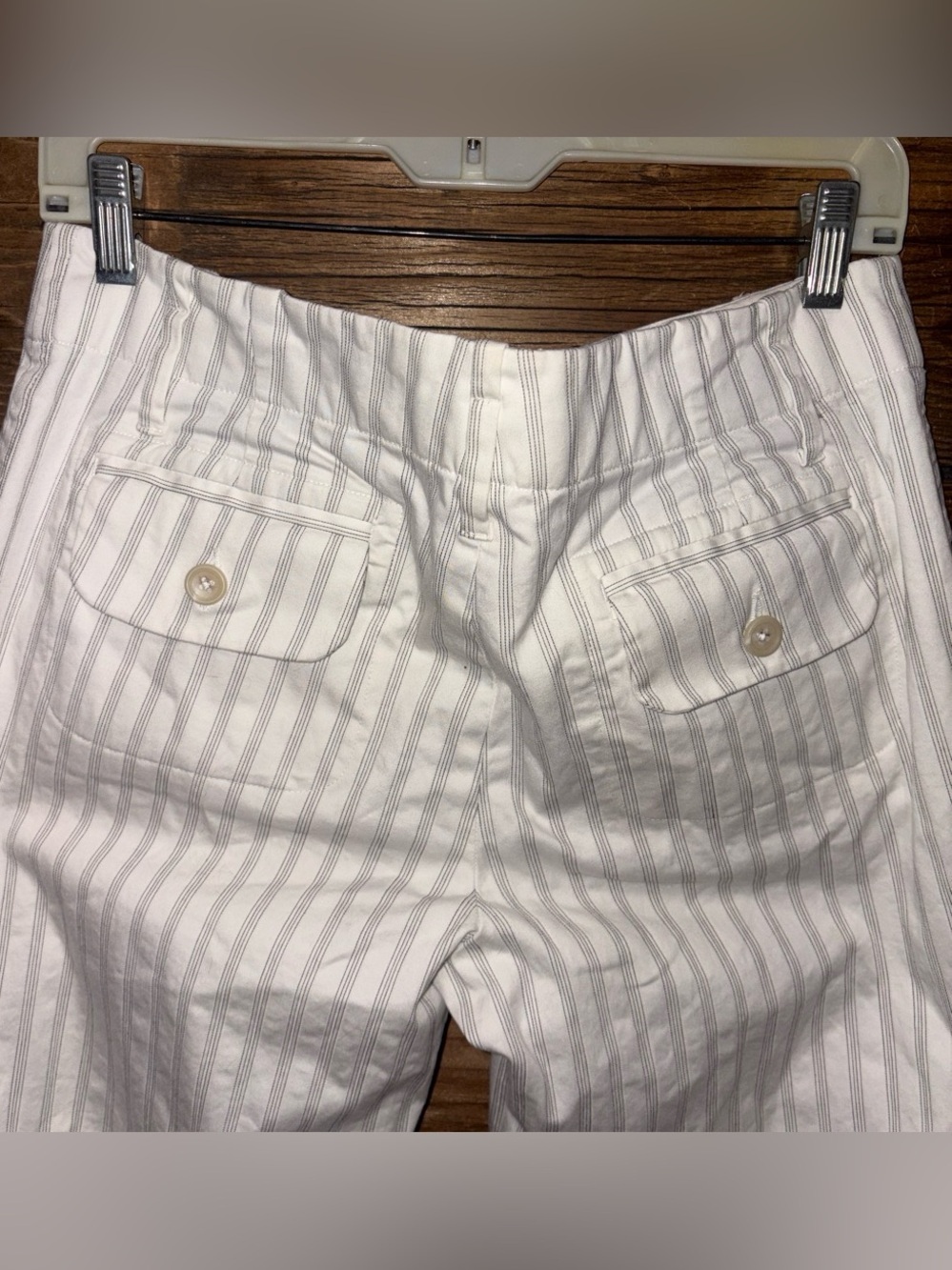 Banana Republic White and Gray Pinstripe Chinos - Picture 8 of 8